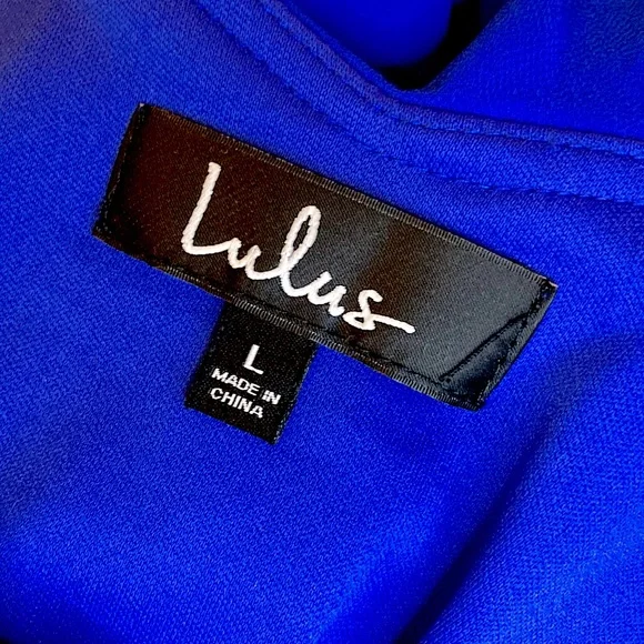 Waterfront Royal Blue Off-The-Shoulder Skater Dress (L) - Picture 3 of 3